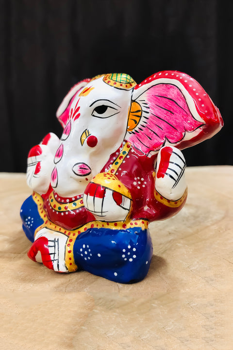 Ganesha Idol for Show Pieces for Home Decor Items for Living Room Colorful Metal Vinayak Murti Statue Figurine Office Decor Gift (D91)