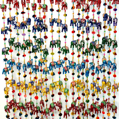 Handicraft Elephant Wall/Door Hanging Toran/Showpiece/Figurine Metal Tapestry Artificial Beads For Home Decor (D36)