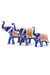 Blue & Orange Color Painted Trunk Up Elephant Decorative Item Multicolor for Good Luck in Metal (D119)
