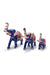 Blue & Red Color Painted Trunk Up Elephant Decorative Item Multicolor for Good Luck in Metal (D122)