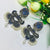 Traditional Style Oxidized Earrings With Blue Color Beads for Casual Party (E735)