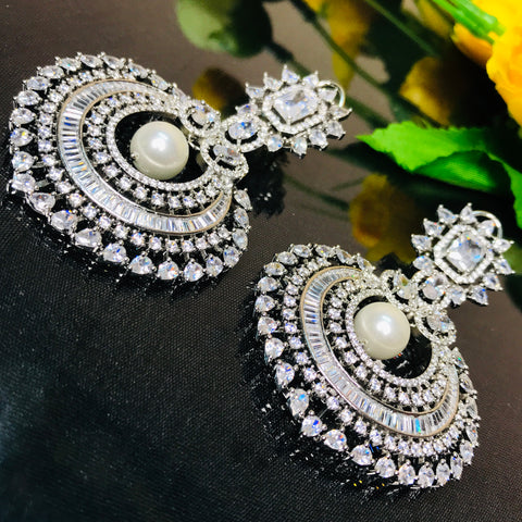 American Diamond Designer Earring With Pearl For Women & Girls (E730)