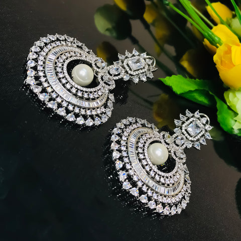 American Diamond Designer Earring With Pearl For Women & Girls (E730)