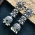 Traditional Style Oxidized Earrings With Black Color Beads for Casual Party (E734)