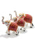 Orange Color Painted Trunk Up Elephant Decorative Item Multicolor for Good Luck in Metal (D105)