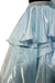 Ice Blue Organza Embroidery Sequin Asymmetric Ruffle Top And Skirt Set For Women (D43)