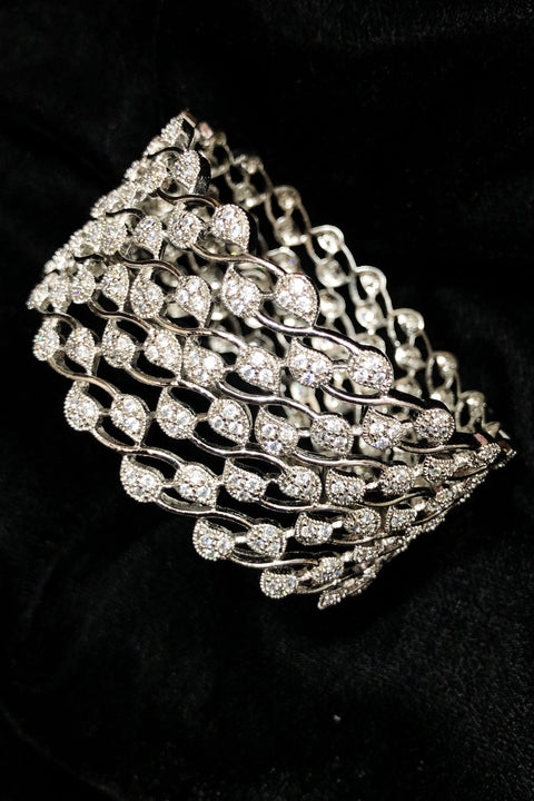 Diamond silver-tone Bracelet American Crystal Stone Bracelet for Women and Girls (D143)