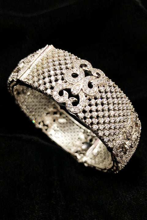 Diamond silver-tone Bracelet American Crystal Stone Bracelet for Women and Girls (D144)