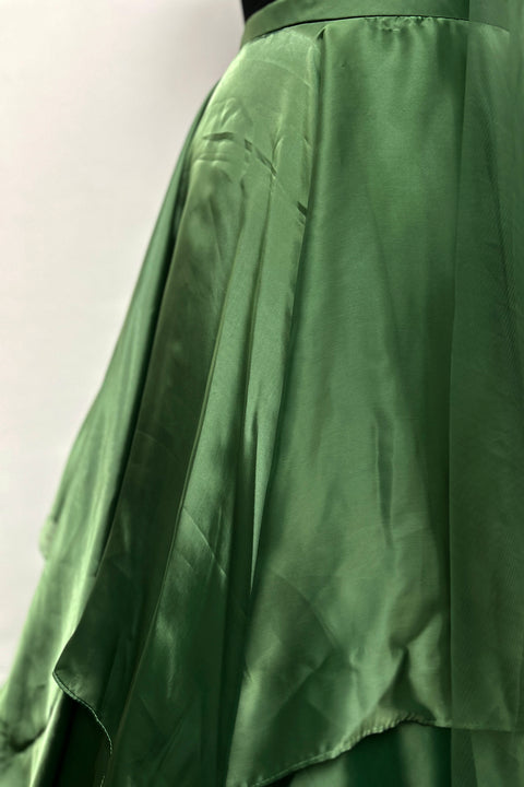 Green Organza Embroidered Sequin Cutdana Embellished Blouse Lehenga Set For Women (D56)