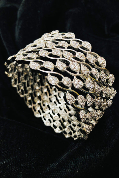 Diamond silver-tone Bracelet American Crystal Stone Bracelet for Women and Girls (D143)