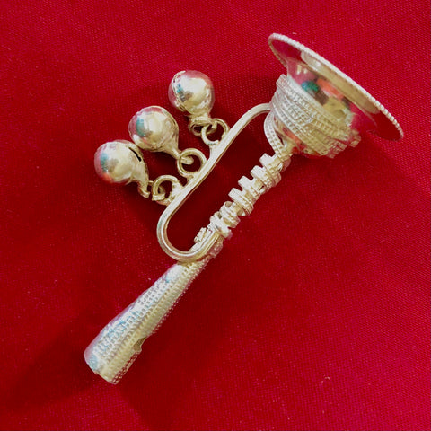 Pure Silver Baby Rattle with Whistle (D8)