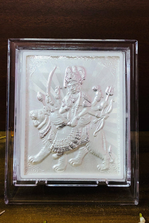 Shero Vali Mata Pure Silver Frame for Housewarming, Gift and Pooja 4.2 x 3.5 (Inches)