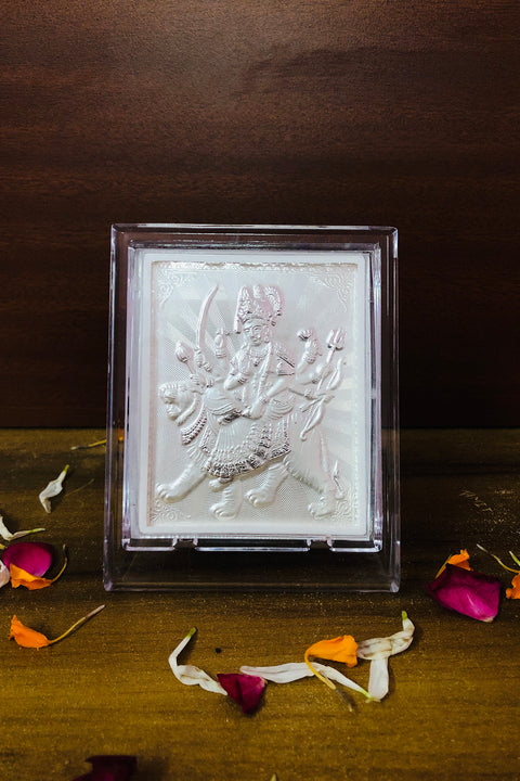 Shero Vali Mata Pure Silver Frame for Housewarming, Gift and Pooja 4.2 x 3.5 (Inches)