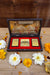 Shree Ram Mandir Charan Paduka with Acrylic Box Pack Of 1 Color Brown Devotional Prayer Box Footprint