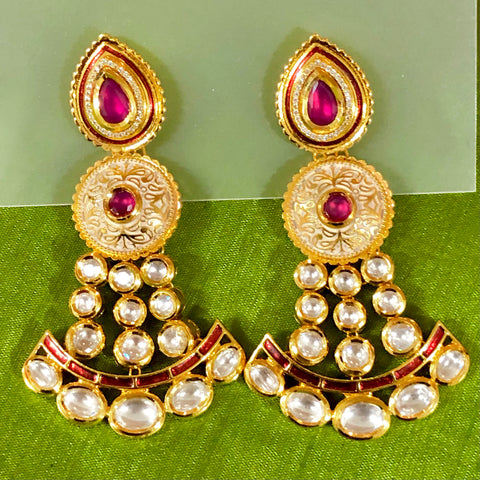 Gold Plated Kundan Premium Earrings