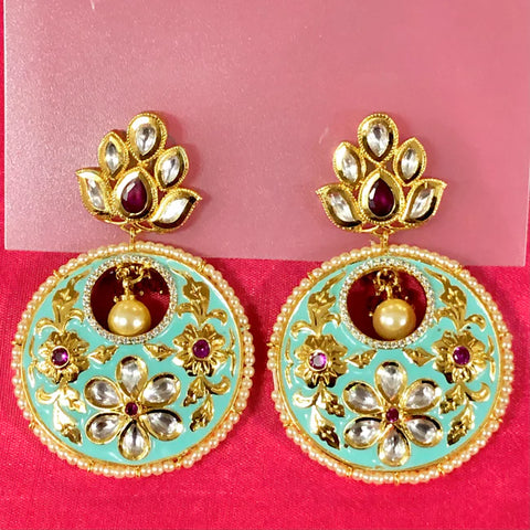 Gold Plated Kundan Earrings (Design 24)