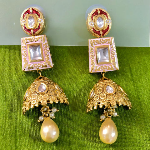 Gold Plated Kundan Earrings
