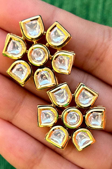 Designer Kundan Gold Plated Studs (E786)