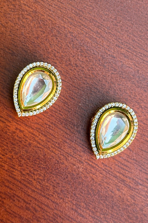 Designer Kundan Gold Plated Studs (E781)