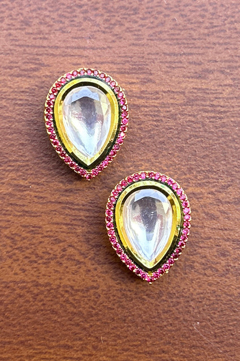 Designer Kundan Gold Plated Studs (E781)