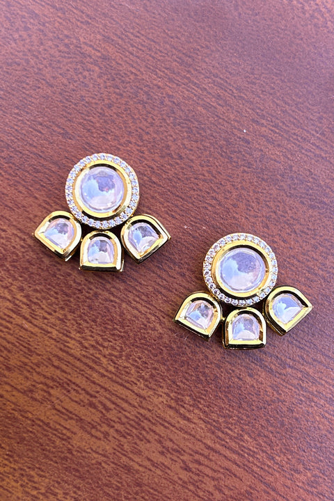 Designer Kundan Gold Plated Studs (E791)