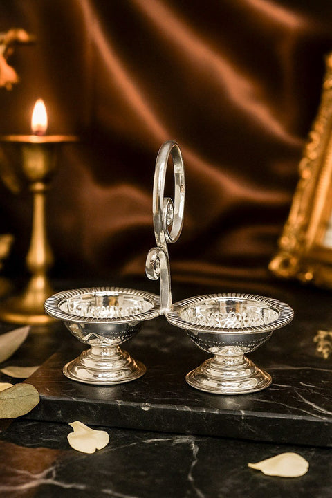 925 Pure Silver Kumkum Box Designer Piece for Pooja (Design 97)