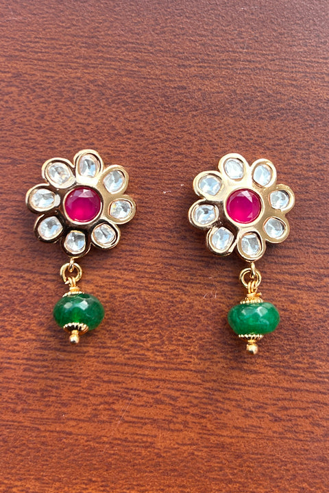 Designer Kundan Gold Plated Studs (E798)