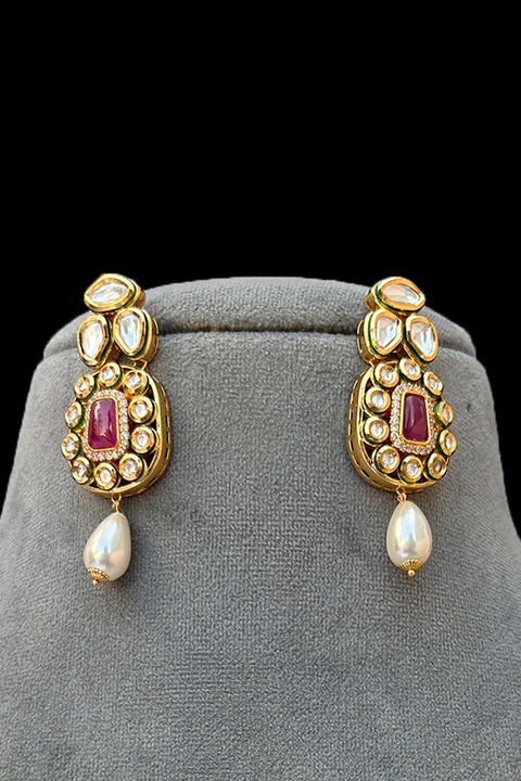 Designer Royal Kundan Necklace with Earrings (D597)