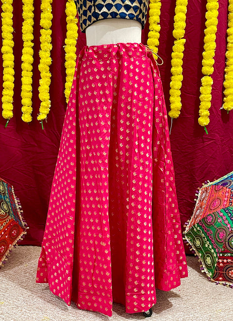 Pink Color Lehenga Skirt with Brocade Designs (D4)