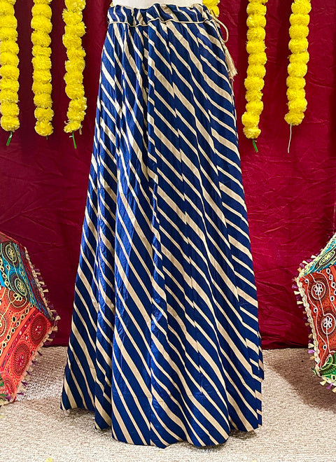 Blue Color Lehenga Skirt with Leharia Designs (D5)