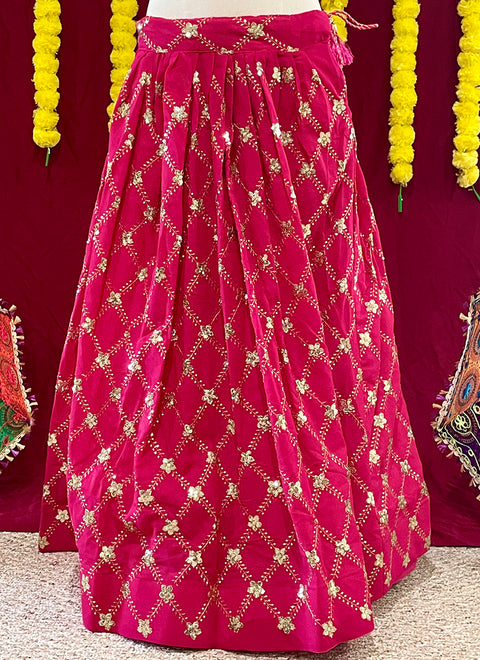Designer Pink Color Heavy Embroidered Lehenga Skirt (D1)