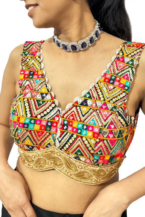 Multi Colored Designer Georgette Sequins Blouse For Party Wear (D1698)