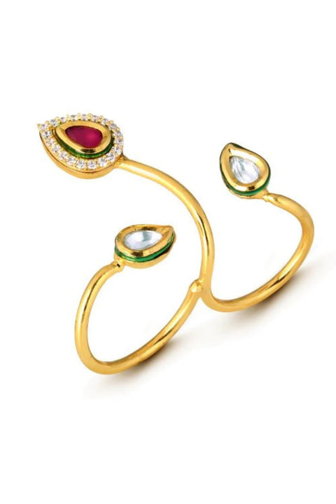Designer Kundan Adjustable Ring (Design 102)