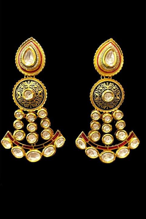 Gold Plated Kundan Premium Earrings