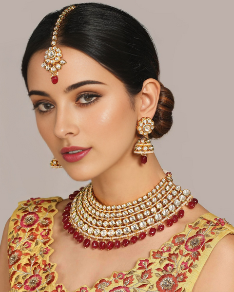 Gold Plated Bridal Premium Kundan Set (Design 67)