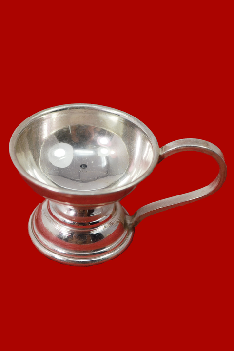 925 Silver Round Handle Diya (Design 14)