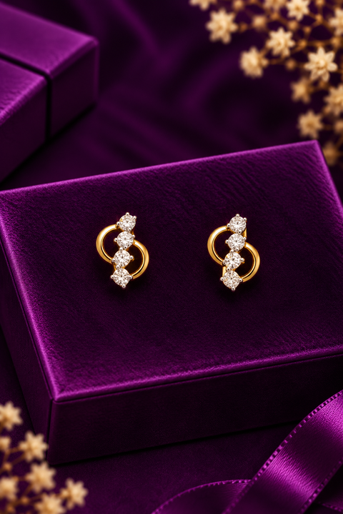 18k Infinity loop Diamond Studs (D43)