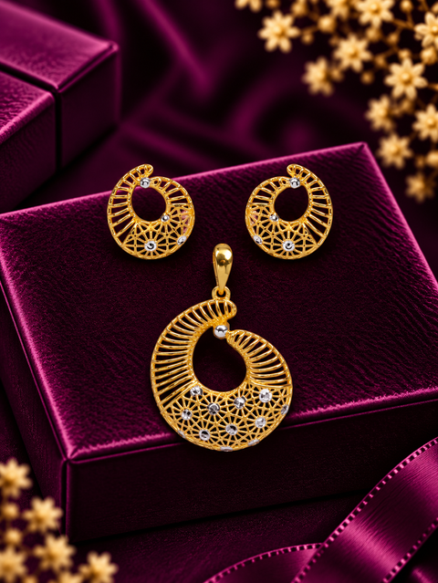22 KT Designer Gold  Pendant Set (D138)