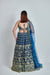 Teal Blue Georgette Embroidered Zari Sweetheart Nakshi Work Lehenga Set For Women (D365)