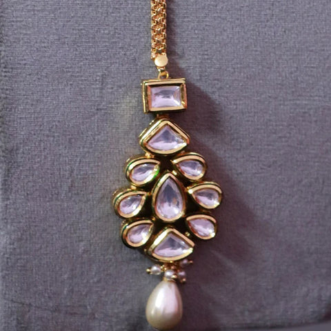 Designer Gold Plated Royal Kundan Maangtikka (D76)