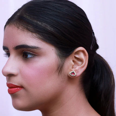 New Arrival Designer Kundan Gold Plated Studs (Design 46)