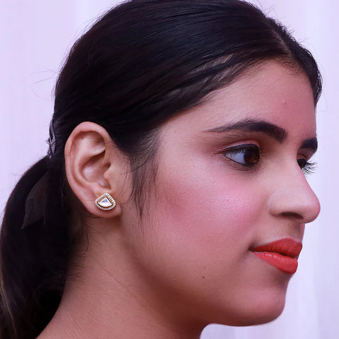 New Arrival Designer Kundan Gold Plated Studs (Design 46)