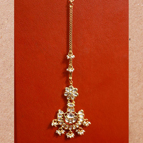 Designer Gold Plated Royal Kundan Maangtikka (D53)