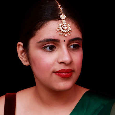 Designer Gold Plated Royal Kundan Maangtikka (D53)