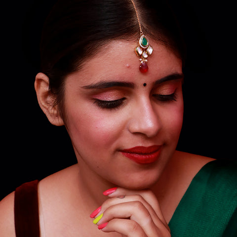Designer Gold Plated Royal Kundan Maangtikka (D48)