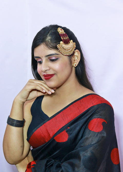 Gold Plated Beads Kundan Passa For Women (D105)