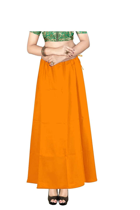 Readymade Petticoat in Mango Yellow Color for Saree (Cotton)