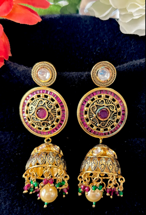 Gold Plated Kundan Premium Earrings