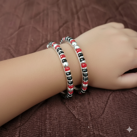 925 Silver Designer Unisex Openable Baby Bangle Set (Design 160)