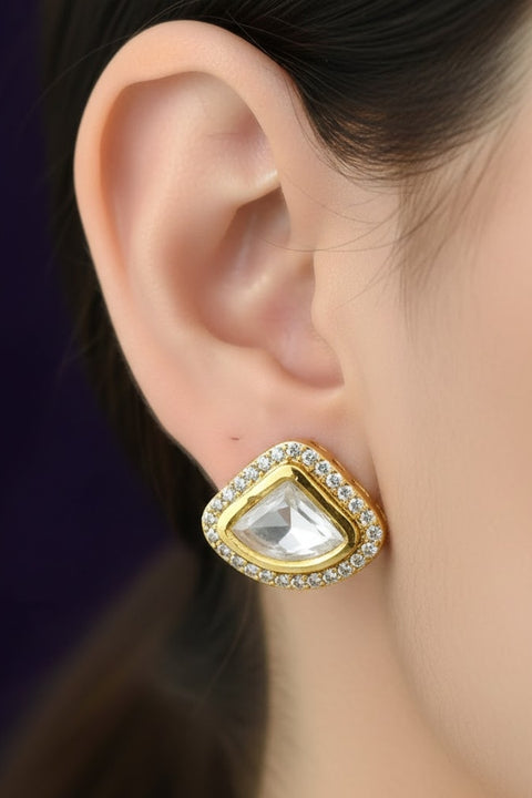 New Arrival Designer Kundan Gold Plated Studs (Design 46)